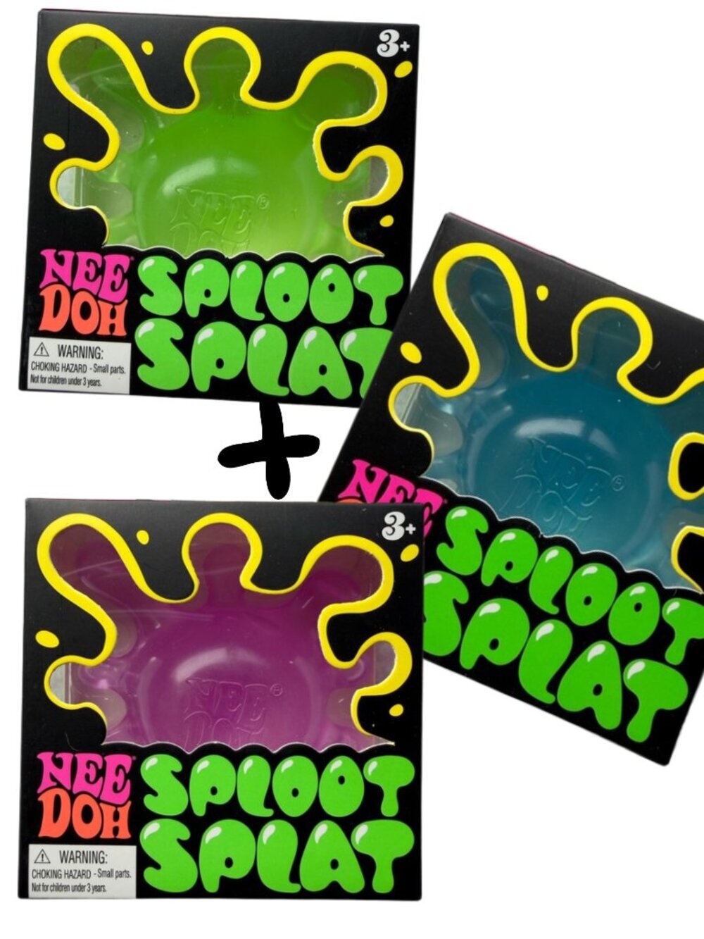 🆕 NEW🔥 LOT OF 3 ✨💥 NeeDoh Sploot Splat 💙 Blue 💚 Green 💗 Pink 🔥 VIRAL